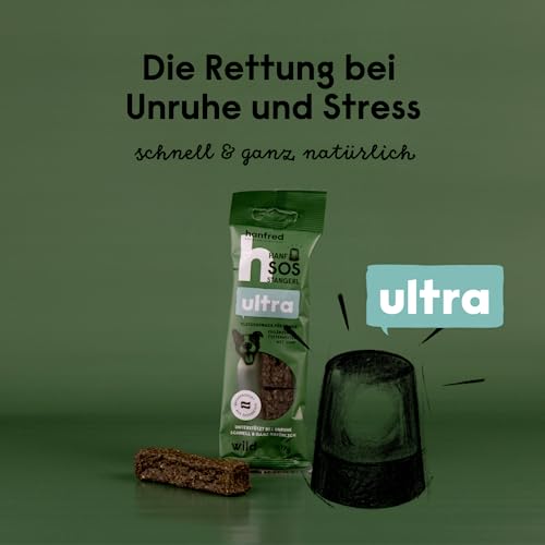 SOS Ultra Wild, enthalten Rotwildfleisch und Kräuterpulver - Snack für Hunde, getreidefrei, bei Unruhe, gegen Stress, unterstützt die Verdauung und Gelenke, 6 x 17g