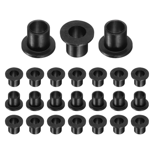 uxcell 24pcs Flanged Sleeve Bearings Plastic Bushings ID 8mm x OD 10.6mm x Length 12mm Nylon Bushings, Black