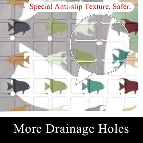 Tapis de bain antidérapant poisson 40x70cm avec ventouses