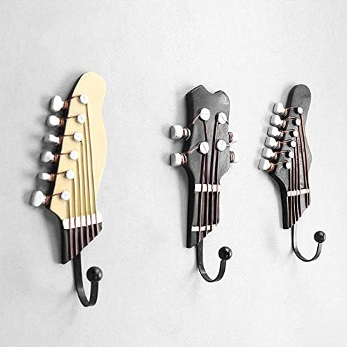 Retro Guitar Heads Music Home Resin Clothes Hat Hanger Hook Wall Mounted for Watch Keys Sundries