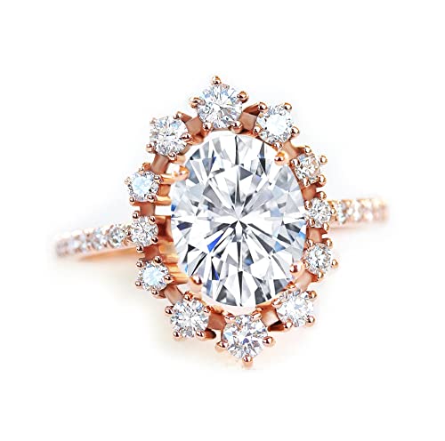 1.5 Carat Oval Cut Moissanite Engagement Ring, D Color VVS1