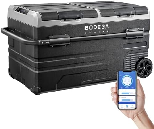 BODEGACOOLER 12V Car Refrigerator, 121 Quart Dual Zone Portable Freezer