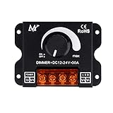 TUNICHX LED Light Strip Dimmer, DC12V-24V 30A PWM Dimming Controller for Dimmer Knob Adjust Brightne