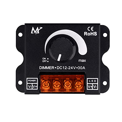 Tunichx Led Light Strip Dimmer, Dc12V-24V 30A Pwm Dimming Controller For Dimmer Knob Adjust Brightness On/Off Switch, Single Color Led Strip, Cob Led Strip Dimmer #TOP3