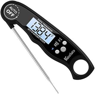 Keelsio Digital Meat Thermometer, Super-Fast Read, Backlight and Calibration Functions. Food Thermometer for Kitchen and Home. BBQ Meat Thermometer. Bath Water Thermometer.