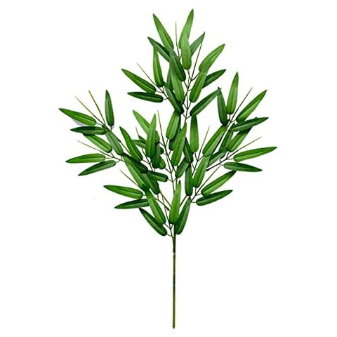YHNHT Artificial Bamboo Leaves Stem Greenery Foliage Fake Plants Branches for Wedding Centerpiece Flower Floral Arrangement Farmhouse Home Decoration, 26In Cover