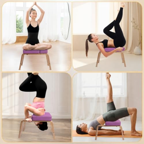 Image of Yoga Headstand Bench PU Pad Headstand Trainer Max Load 300lbs