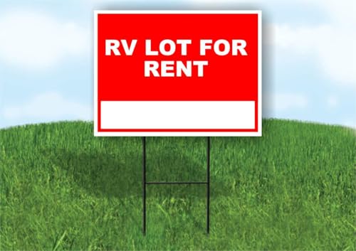 RV Lot for Rent Write On Me Red Sign 18x24 with Stand