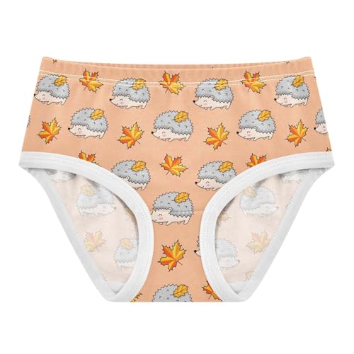 Girls' Underwear Hedgehogs Maple Leaves Cotton Stretch Comfort Toddler Panties