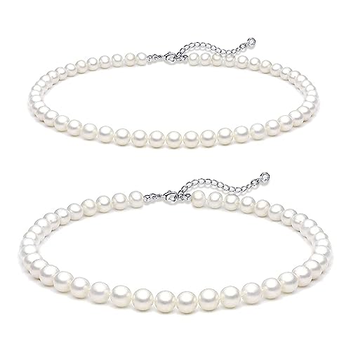 Image of Zeffy Pearl Necklace 4MM /6MM /8MM Dainty Round Imitation Pearl Choker Necklace Wedding Pearl Necklace Delicate Jewelry for Women Simple Bridesmaid Jewelry Gifts