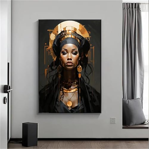 Tableau femme africaine luxe art mural salon moderne de haute qualité