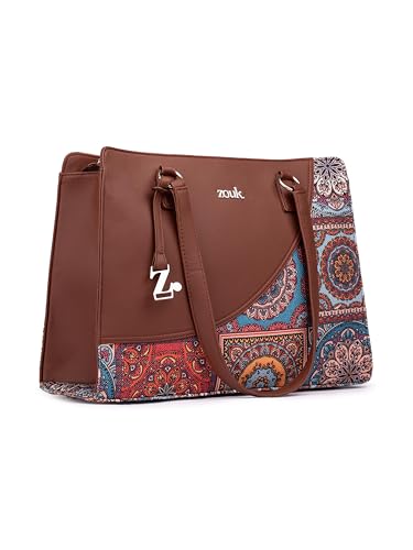 ZOUK Women's Office Essential Bag | Jute | Vegan Leather Handcraf...
