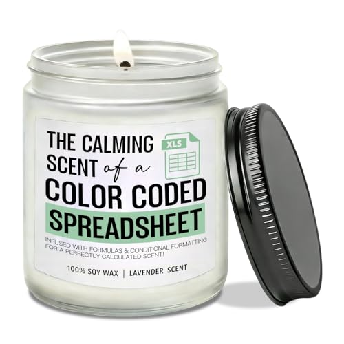 Funny Candles Gift for Coworker Accountant Data Analyst Marketing Specialist Humor Coded Spreadsheet Candle Coworker & Friend Spreadsheet Gift for Colleague Goodbye Present for Boss Friend