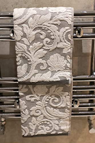 Miniatura 2 de Lex S Linens Paquete De 2 Toallas De Invitados Jacquard Floral Gris
