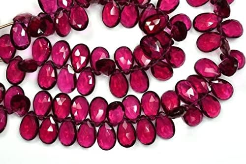 Quartz rubellite rose taillé en poire briolette poli de qualité supérieure - 3