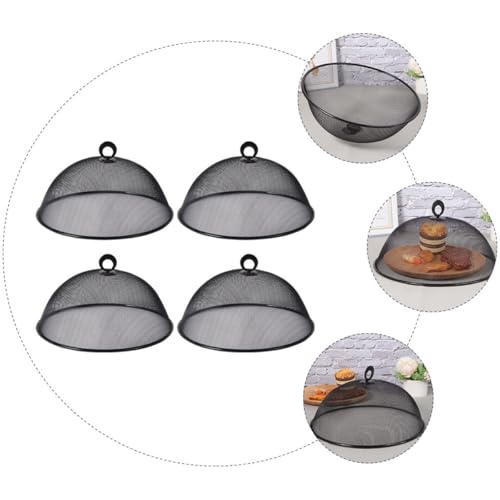 Cubierta metálica para alimentos de acero inoxidable: protector de malla negra duradero de 30 cm 5
