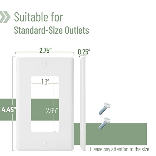Bates- Decorator Wall Plate, 10 Pack, 1 Gang Wall Plate, Light Switch Cover, Outlet Covers Wall Plate, Switch Plate Covers, Switch Plates And Outlet Covers, White Outlet Covers, Outlet Wall Plate #TOP2