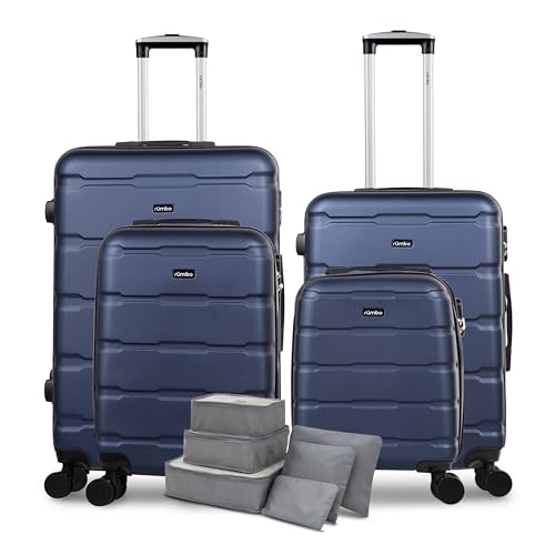 La Mejor Selección de Venta maletas . 48 RUMBO Set de Maletas ABS Ultra Resistente con Tamaños 16”, 20”, 24” y 28”, Ideal como Equipaje de Mano 55 × 40, Maleta Documentada y Maleta de Viaje 10 kg; Incluye Bolsas...