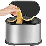 Sichuny 1 recipiente pequeño de 4 litros para compostaje de cocina de acero inoxidable, mini cubo de basura, color plateado