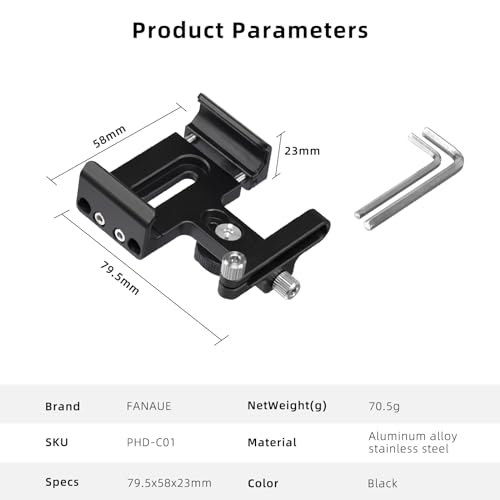FANAUE Suporte SSD Suporte SSD com braçadeira de cabo Cold Shoe, 3.8 cm-5.3 cm para Samsung T5 T7 SS