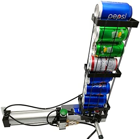 Automatic Wall Mounted Can Crusher Soda Beer Smasher, Eco-Friendly Recycling Tool for Aluminum Cans (Push Button Valve)