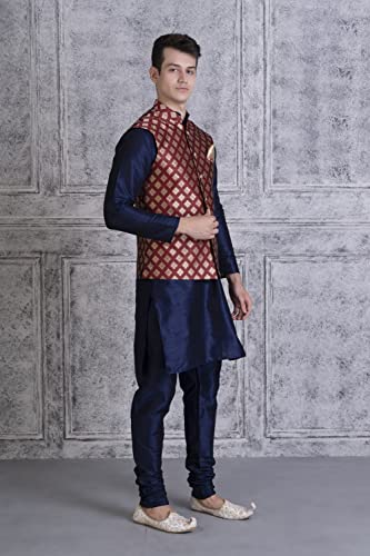 Image of UnM Men Silk Blend Classic Kurta Set