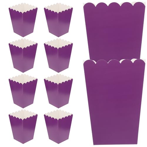 GRADENEVE Cajas de Palomitas de Maíz de Papel 50 Unidades, Tamaño Mediano, Color Púrpura, Resistentes Grasa, para Fiestas y Bodas, Contenedores Plegables para Snacks y Dulces