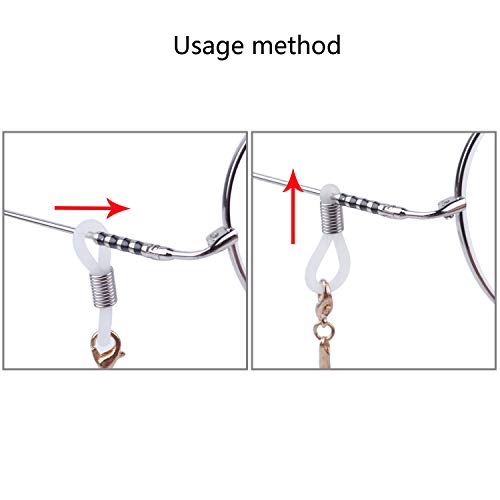 Image of 2PCS Anti-slip Copper Sunglasses Cords Snake Chain Style Spectacle Eyeglass Sunglasses Chain Holder Straps Neck String Glasses Chain with rubber ends, Gold and Silver