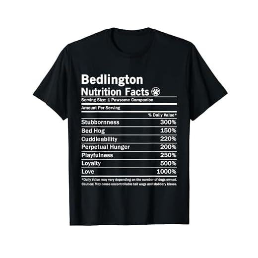 Bedlington Terrier Nutrition Facts Funny Bedlington Dog T-Shirt
