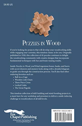Puzzles in Wood: Simple Patterns for Creating 45 Classics (Fox Chapel Publishing) Engaging Designs to Challenge Woodworkers - Puzzles Kids and Adults Love: Links, Cubes, Banks, and More - Image 2