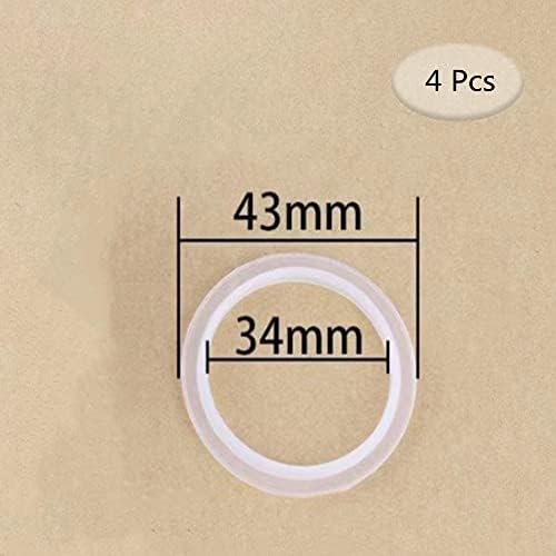 4 Pcs O-Rings Bath Plug Seal Ring Sealing Gaskets Clear Rubber Pop Up Basin Waste Seal for Push-Type Pop Up Sink Drain Plug Metal Basin Plugs (34/43mm)