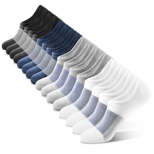 IDEGG No Show Socks Men Low Cut Ankle Short Socks for Men Casual Athletic Socks with Non-Slip Grip 7-10 Color Ah-8 Pairs-4 Clors
