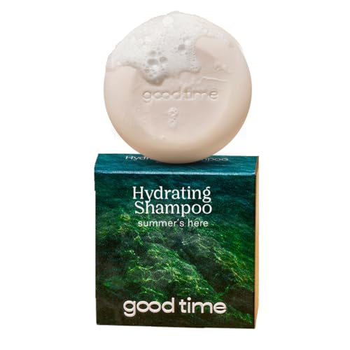 GOOD TIME Hydrating Shampoo Bar - Sustainably Crafted Hair Care, Plastic Free, Vegan, Natural Ingredients - Sulfate, Silicone and Paraben Free - Made in USA - Bergamot + Juniper Berry