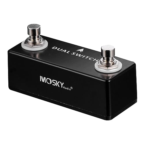 YARNOW Dual-control Guitar Effects Footswitch Pedal Black Sturdy Footswitch for Electric Guitar Instrument Accessory and Amplifier Control