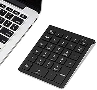 Bluetooth Number Pad, Lekvey Portable Wireless Bluetooth 28-Key Numeric Keypad Keyboard Extensions for Financial Accounting Data Entry for Smartphones, Tablets, Surface Pro, Windows, Laptop and More