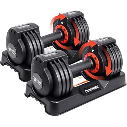 25/55LB pair Adjustable Dumbbell Weights, 5 in 1 Weights Dumbbell with Anti-Slip Metal Handle, Suitable for Home Gym Exercise Equipment
