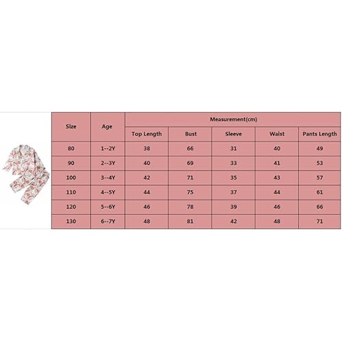 Fiacafyo Toddler Kids Baby Pajamas Set Button up Long Sleeve T-Shirt Top + Long Pants 2Pcs Sleepwear Set Xmas PJs Nightwear (R-Milk Cookie, 2-3 Years) - Image 5