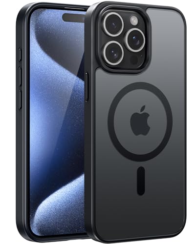FNTCASE für iPhone 15 Pro Hülle: Magnetisch Matt Durchscheinende Rückseite Dünne Handyhülle Militärstandard Fallschutz S...