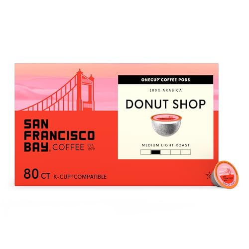 Image of San Francisco Bay K-Cup Coffee Pods, Donut Shop (80 ct), Medium-Light Roast, Commercially Compostable Single-Serve Coffee Pods
