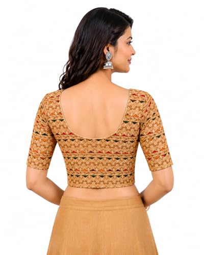 Image of Colorful Street Cotton Stretchable Round Neck Printed Blouse
