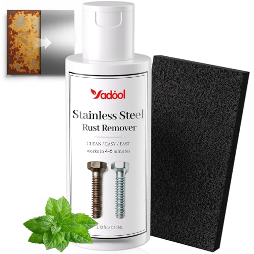 Stainless Steel Rust Stain Remover & Cleaner Rust Spot Stain Remover for Stainless Steel Appliances and Furniture - Ideal for Grill Fridge Knife or Pan & more- 3.72 Fl Oz
