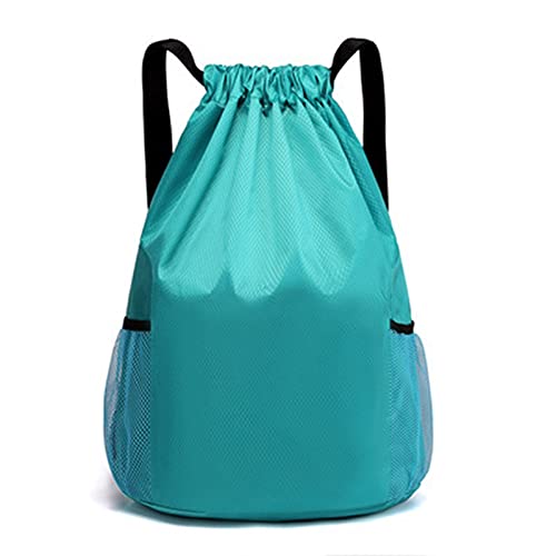 ZZDH Bolsas Gimnasia Cuerda Bolsa de Deporte para Mujer Fitness con cordón Gimnasio Mochila Mujer Impermeable Nylon Fitness Yoga Bolso Playa natación Mochilas (Color : Dark Green)