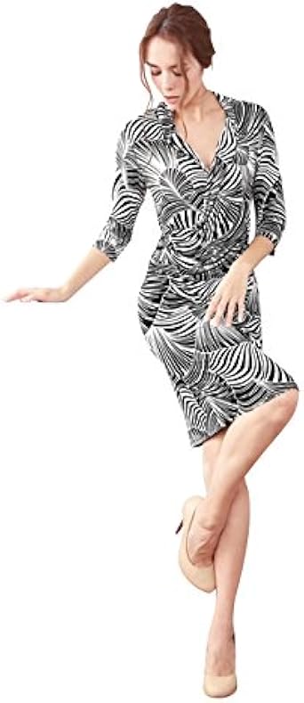 Amazon Co Jp パープルレイン Purple Rain モノクロジオトメリック ツイストカシュクールワンピース L 3 ブラック 服 ファッション小物