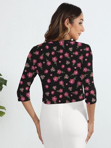 Image of Heymoments Women's Thin Shrugs 3 /4 Sleeve Lightweight Cropped Sweaters Open Front Cardigan for Dress