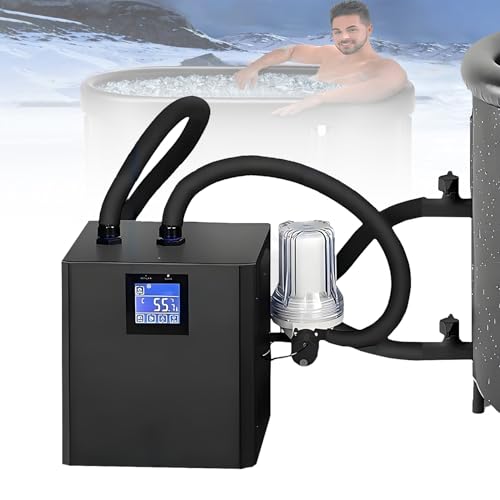 Ampia compatibilità: questo refrigeratore per bagno di ghiaccio dispone di 3 tubi e connettori isolati ispessiti per un'integrazione senza problemi. Il sistema di filtrazione della pompa esterna si collega senza sforzo a una vasca da bagno di ghiaccio con porte di ingresso e uscita, garantendo una circolazione ottimale. Nessun porto? Una pompa sommergibile può facilmente facilitare il movimento efficiente dell'acqua. Nota: vasca da bagno non inclusa.