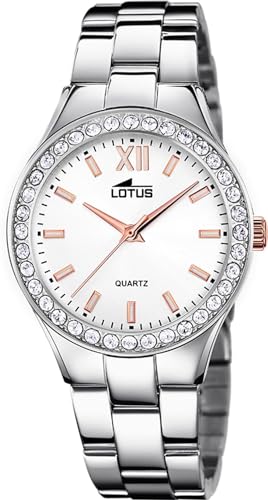 Montre femme Lotus quartz en acier 316L avec verre minéral haute résistance