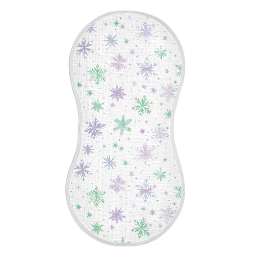 Snowflakes Cotton Burp Cloths Large Soft Touch Feed Cloth for Unisex boy and Girl Set of 2, 22x11in2