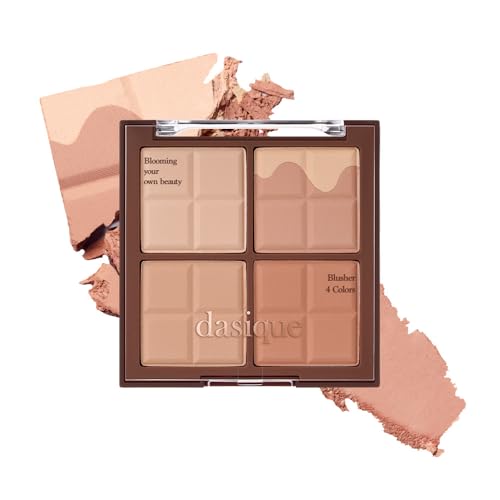 Image of Dasique Blending Mood Cheek #20 Melted Choco | 4 Blendable Shades | Pressed Powder Blush Palette for Cheeks | Silky & Soft Blur Finish | Lightweight Blush for Cheeks | Korean Makeup | Vegan