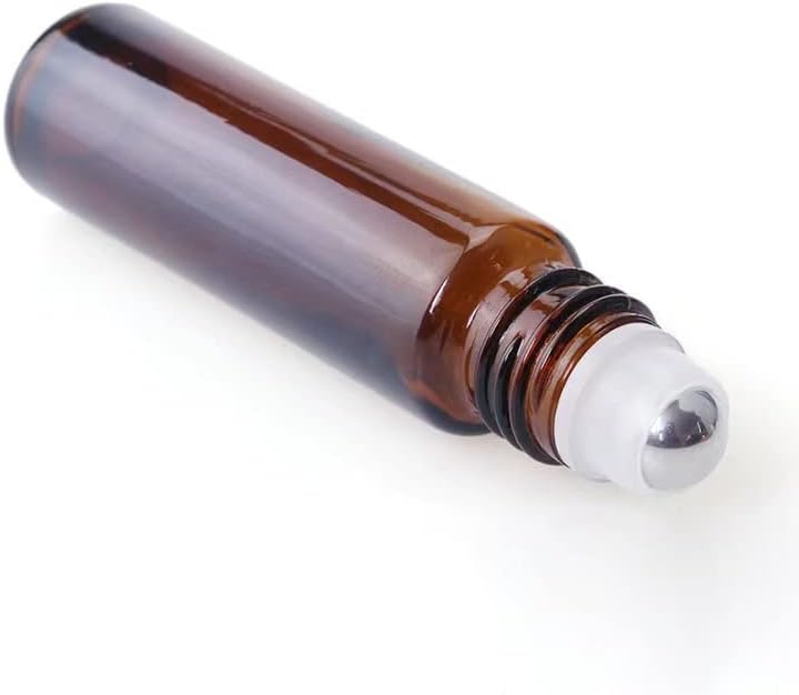 Miniatura 7 de HINNASWA Botellas enrollables de aceite esencial, botellas de vidrio rellenables vacías, botella de vidrio a prueba de fugas, bolas de acero