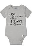 Brain Juice Tees One Does Not Simply Crawl Bodysuit – Halfling Baby Onesie – Fantasy Infant Bodysuit for Boys or Girls (Heather Gray, 6-9 Month)